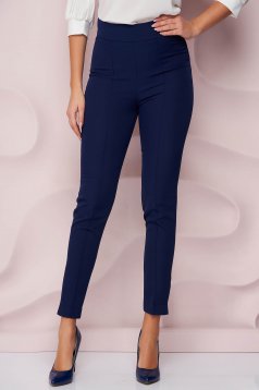 Darkblue trousers conical high waisted cloth