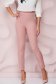 Pantaloni din stofa usor elastica roz-prafuit conici cu talie inalta 1 - StarShinerS.ro