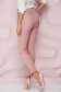 Pantaloni din stofa usor elastica roz-prafuit conici cu talie inalta 3 - StarShinerS.ro