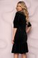 Black dress straight velvet with ruffles at the buttom of the dress 2 - StarShinerS.com