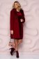 Burgundy dress straight velvet with ruffles at the buttom of the dress 4 - StarShinerS.com