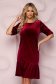 Burgundy dress straight velvet with ruffles at the buttom of the dress 1 - StarShinerS.com