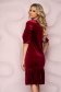 Burgundy dress straight velvet with ruffles at the buttom of the dress 2 - StarShinerS.com