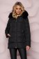 Black jacket straight from slicker with detachable faux fur insertions 1 - StarShinerS.com