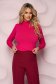 Pink women`s blouse knitted fabric with tented cut with turtle neck 1 - StarShinerS.com