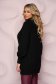 Black sweater knitted thick fabric with straight cut with turtle neck 2 - StarShinerS.com