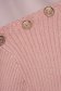 Lightpink sweater knitted tented with button accessories 4 - StarShinerS.com