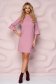 StarShinerS lightpink dress straight with bell sleeve office 2 - StarShinerS.com