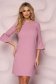 StarShinerS lightpink dress straight with bell sleeve office 1 - StarShinerS.com