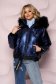 Blue jacket loose fit from slicker from ecological fur 4 - StarShinerS.com