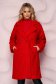 Red overcoat with easy cut with front pockets 4 - StarShinerS.com