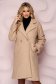 Cream overcoat with easy cut with front pockets 3 - StarShinerS.com