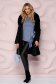 Bluza dama StarShinerS albastru-deschis casual asimetrica cu croi larg din material tricotat cu volanase 3 - StarShinerS.ro