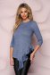 StarShinerS lightblue casual asymmetrical loose fit women`s blouse knitted fabric with ruffle details 1 - StarShinerS.com