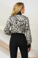 Women`s blouse office with lace details with straight cut high collar nonelastic fabric from satin fabric texture 3 - StarShinerS.com