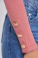 Bluza dama din bumbac elastic roz prafuit cu un croi mulat accesorizata cu nasturi - SunShine 5 - StarShinerS.ro