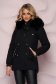 Black jacket cotton detachable hood straight 1 - StarShinerS.com