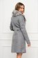 Palton din lana SunShine gri elegant cu un croi cambrat cu blana ecologica detasabila 3 - StarShinerS.ro