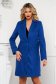Blue coat straight with pockets from non elastic fabric 1 - StarShinerS.com