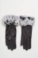 Darkgrey gloves from ecological leather with faux fur accessory 3 - StarShinerS.com