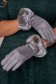 Grey gloves from ecological leather with faux fur accessory 4 - StarShinerS.com