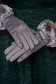 Grey gloves from ecological leather with faux fur accessory 6 - StarShinerS.com