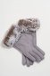 Grey gloves from ecological leather with faux fur accessory 1 - StarShinerS.com