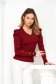 Burgundy women`s blouse tented cotton high shoulders with lace details 1 - StarShinerS.com