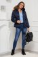 Darkblue jacket from slicker with faux fur accessory 3 - StarShinerS.com