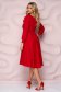 Dress StarShinerS red occasional cloche with elastic waist with floral details 3 - StarShinerS.com