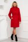 Palton Artista rosu elegant cambrat din material fin la atingere cu buzunare 3 - StarShinerS.ro