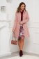 Palton Artista roz prafuit elegant cambrat din material fin la atingere cu buzunare 4 - StarShinerS.ro
