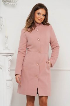 Lightpink coat tented elegant soft fabric with front pockets