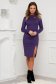 - StarShinerS purple dress midi pencil frontal slit with turtle neck from elastic fabric 3 - StarShinerS.com