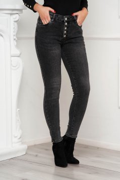 Black jeans high waisted skinny jeans with buttons
