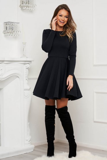 Bareback dresses, Black dress cloche with rounded cleavage short cut jersey - StarShinerS - StarShinerS.com
