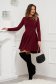Burgundy dress cloche with rounded cleavage short cut jersey - StarShinerS 4 - StarShinerS.com