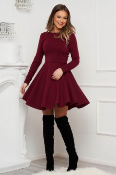 Burgundy dress cloche with rounded cleavage short cut jersey - StarShinerS