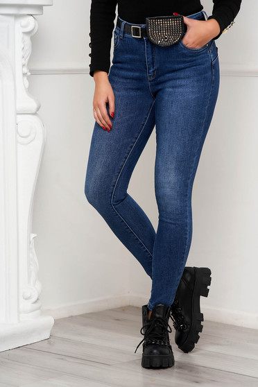 Skinny jeans, Blue jeans medium waist skinny jeans faux leather belt purse - StarShinerS.com