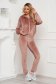 Lightpink sport 2 pieces velvet loose fit the jacket has hood and pockets 1 - StarShinerS.com