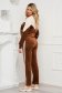 Brown sport 2 pieces velvet high waisted the pants have pockets 2 - StarShinerS.com