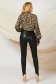 Black trousers conical medium waist from ecological leather pressure-free border 3 - StarShinerS.com