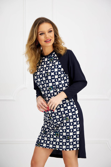Online Dresses, Dress asymmetrical straight knitted - StarShinerS - StarShinerS.com