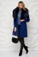 Blue coat tented with faux fur accessory cloth 4 - StarShinerS.com