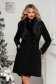 Black coat tented with faux fur accessory cloth 1 - StarShinerS.com