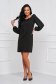 Dress black with puffed sleeves elastic cloth straight - StarShinerS 3 - StarShinerS.com