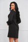 Dress black with puffed sleeves elastic cloth straight - StarShinerS 2 - StarShinerS.com