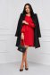 Dress red with puffed sleeves elastic cloth straight - StarShinerS 4 - StarShinerS.com