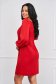 Dress red with puffed sleeves elastic cloth straight - StarShinerS 2 - StarShinerS.com