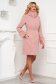 Lightpink coat tented fur collar cloth 3 - StarShinerS.com